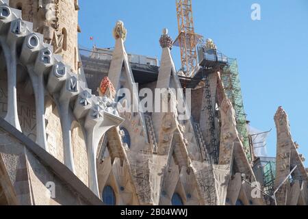 Antoni Gaudis Basílica de la Sagrada Família, Barcelona, Spanien Stockfoto