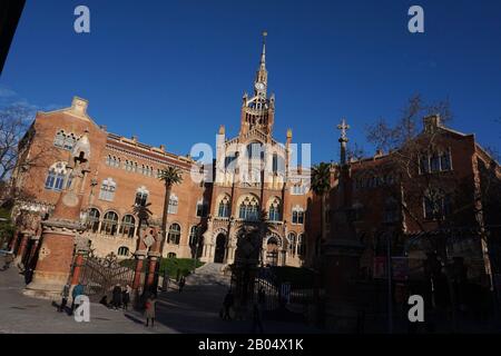 Ehemaliges Krankenhaus Recinte Modernista de Sant Pau, Barcelona, Spanien Stockfoto