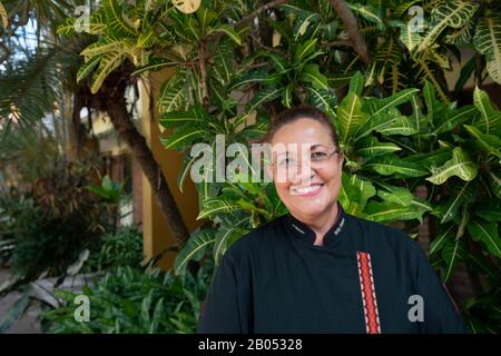 Betty Vazquez Chefkoch, Delfin Restaurant, Garza Canela Hotel, San Blas Town, Matanchen Bay, Pazifischer Ozean, Riviera Nayarit, Nayarit State, Mexiko, Centra Stockfoto