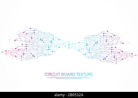 Technologie abstrakter Hintergrund für das Logo der Leiterplatte. Engineering Electronic Motherboard Logo Konzept. Futuristische Struktur der Leiterplatte Stock Vektor