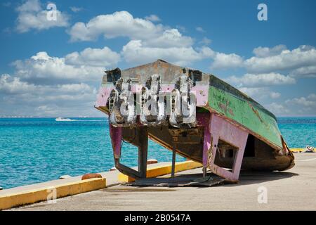 Ein Altes Fischerboot Auf Dem Kopf Stockfoto
