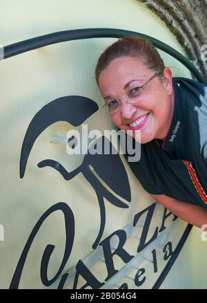 Betty Vazquez Chefkoch, Delfin Restaurant, Garza Canela Hotel, San Blas Town, Matanchen Bay, Pazifischer Ozean, Riviera Nayarit, Nayarit State, Mexiko, Centra Stockfoto