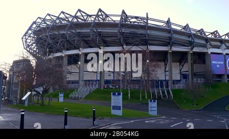 Murrayfield-Stadion in Edinburgh - Heimat von Rugby und Fußball - EDINBURGH, SCHOTTLAND - 10. JANUAR 2020 Stockfoto