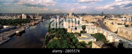 Luftbild einer Stadt, Moskau, Russland Stockfoto