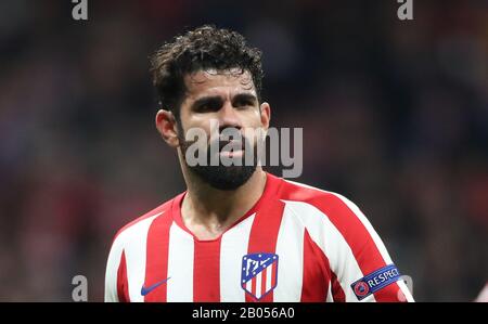 Diego Costa von Atletico Madrid während der UEFA Champions League-Runde im ersten Spiel in Wanda Metropolitano, Madrid. Stockfoto