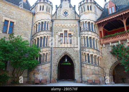 3. Juni 2019: Fassade des Schlosses Marienburg bei Hannover, Niedersachsen, Deutschland Stockfoto