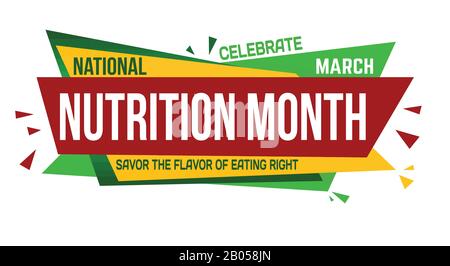 National Nutrition Month Bannerdesign auf weißem Hintergrund, Vektorgrafiken Stock Vektor