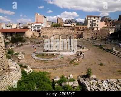 Ruinen einer Bibliothek, Hadriansbibliothek, Monastiraki-Platz, Athen, Attika, Griechenland Stockfoto