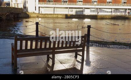 Schöner Stadtteil Leith in Edinburgh - EDINBURGH, SCHOTTLAND - 10. JANUAR 2020 Stockfoto