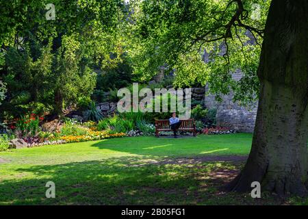 York, 15. Jul.: Außenansicht der Museum Gardens am 15. Jul. 2011 in York, Großbritannien Stockfoto