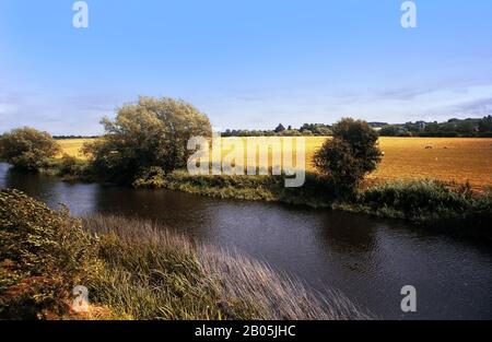 Blick auf das tal des Flusses avon von von der Rennbahn stratford upon avon warwickshire england großbritannien Stockfoto