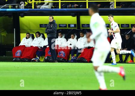 18. februar 2020 Dortmund, Deutschland Fußball Borussia Dortmund gegen Paris Saint Germain L-R: Trainer Thomas Tuchel von Paris Saint Germain Stockfoto