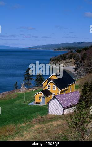 KANADA, QUEBEC, GASPE, FORILLON NATIONALPARK, ANSE-BLANCHETTE HISTORISCHE STÄTTE, GASPE BAY Stockfoto