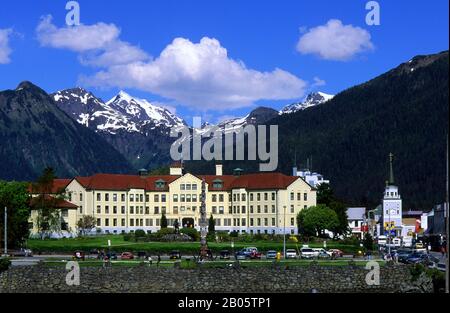 USA, ALASKA, INSIDE PASSAGE, BARANOF ISLAND, SITKA, HEIMAT DES STAATSPIONIERS Stockfoto