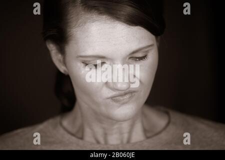 Frauen weibliche Mutter Weinte Tränen Des Glücks oder Der Traurigkeit Stockfoto