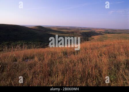 USA, KANSAS, MANHATTAN, KONZA PRAIRIE ERFORSCHEN NATURRAUM, LANDSCHAFT Stockfoto