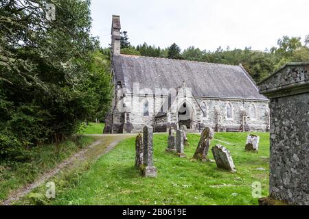 Balquhidder, Schottland - 17. September 2019: Balquhidder Kirche und Friedhof in den schottischen Highlands, Großbritannien 17. September 2019 Stockfoto