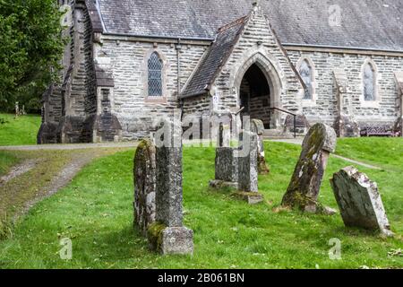 Balquhidder, Schottland - 17. September 2019: Balquhidder Kirche und Friedhof in den schottischen Highlands, Großbritannien 17. September 2019 Stockfoto