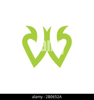 Abstrakter Buchstabe w kurvt einfachen Logo-Vektor Stock Vektor