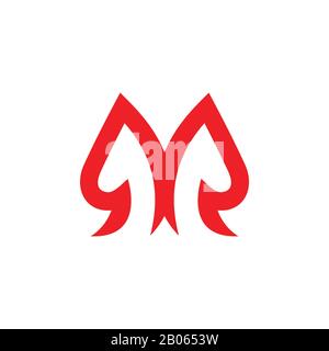 Abstrakter Buchstabe mr Simple Red Flame Logo Vector Stock Vektor