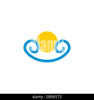 Sun Waves einfacher abstrakter Logo-Vektor Stock Vektor