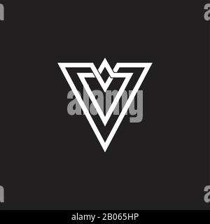 Buchstabe v Überlappende Linien logo Vektor Monogramm Stock Vektor