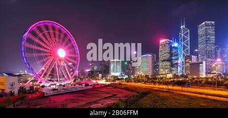 Hong Kong Observation Wheel im Central District in Hongkong. Stockfoto
