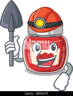 Cooles, cleveres Design mit Himbeer-Marmelade im Cartoon-Design Stock Vektor