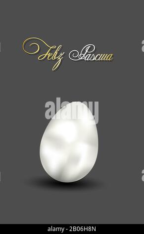Horizontales Oster-Banner, Grußkarte, Poster. Spanische Übersetzung Frohe Ostern Stockfoto