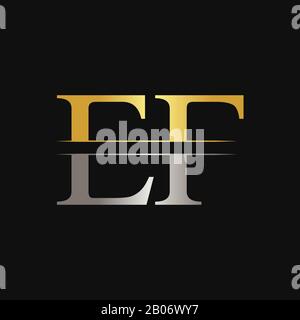 Vorlage für den ersten EF Letter Linked Logo Business Vector. Kreatives EF-Logo Design Stock Vektor