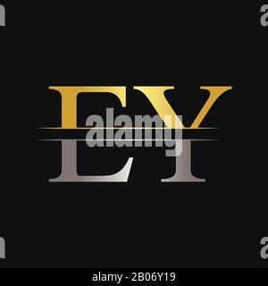 Erste EY Letter - Vorlage Für Verknüpfte Logos für Geschäftsvektoren. Kreatives Design mit EY-Logo Stock Vektor