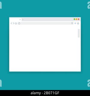 Browserfenster, leere Vektorvorlage für Webseiten. Oberfläche für die Darstellung der Seite auf der Computerwebsite Stock Vektor