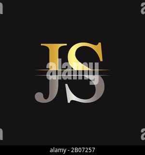 JS schreiben Typ Logo Design vector Template. Abstrakte Buchstaben JS Logo Design Stock Vektor