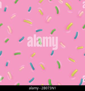 Nahtloses Vektormuster mit rosafarbener Donutglasur. Creme zur Dessertdarstellung Stock Vektor