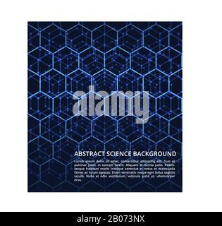 Wissenschaft, dna, Chemie, Biologie futuristischer Vektor. Hintergrund mit molekularer Strukturabbildung Stock Vektor