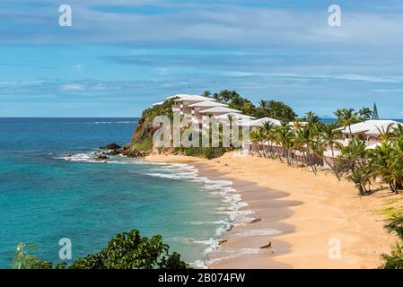 St. Mary, Antigua, Antigua und Barbuda - 18. Dezember 2018: Curtain Bluff Boutique Resort at St. Mary, Antigua, Leeward Islands, West Indies, Caribbea Stockfoto
