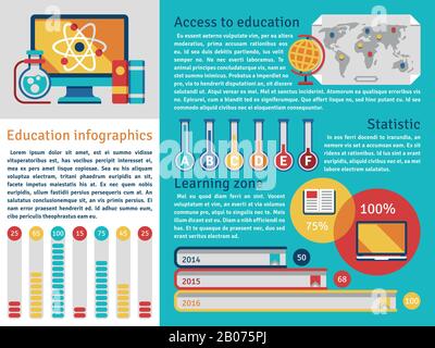 Infografievorlage für Bildungsvektoren mit Vektorgrafiken für den Unterricht Stock Vektor