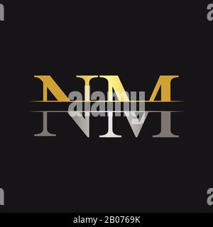 Anfänglicher Monogrammbrief NM Logo Design Vector Template. Nm Letter Logo Design Stock Vektor