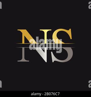 Anfänglicher Monogrammbrief NS Logo Design Vector Template. Design mit NS Letter Logo Stock Vektor