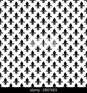 Vector fleur de LIS nahtloses Muster monochrome Hintergrunddarstellung flach Stock Vektor