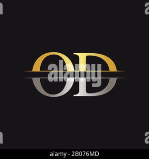 Vektor-Vorlage für OD-Logo-Design mit Anfangsbuchstaben für Monogramme. OD Letter Logo Design Stock Vektor