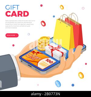 Geschenkgutschein Kundentreueprogramme Banner Stock Vektor