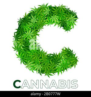 Cannabis Hemp Leaf Logo Stock Vektor