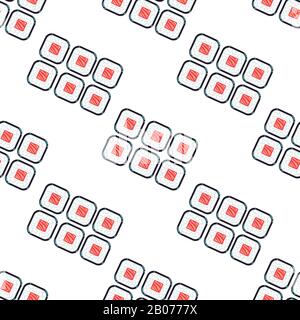 Sushi setzt Vektor Seamless Pattern weiß. Hintergrund mit Rollreis-Abbildung Stock Vektor