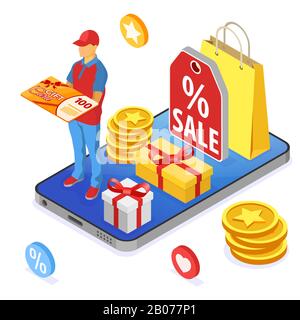 Geschenkgutschein Kundentreueprogramme Banner Stock Vektor