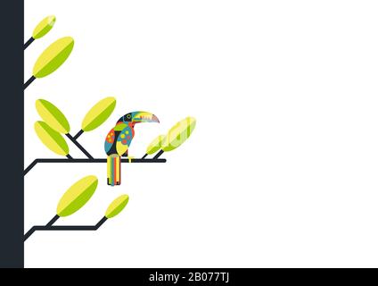 Abbildung eines tropischen Vogels - Toucan Stock Vektor
