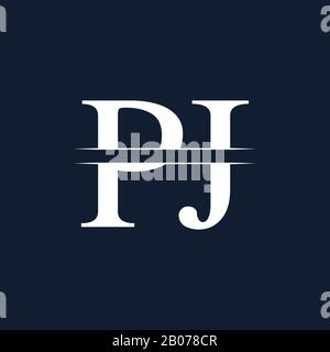 Vektor-Vorlage für PJ-Logo-Design mit Anfangsbuchstaben für Monogramme. PJ Letter Logo Design Stock Vektor