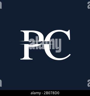 Vektor-Vorlage für den ersten Monogrammbrief für PC-Logo. PC Letter Logo Design Stock Vektor