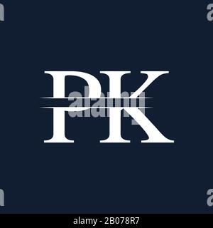 Vektor-Vorlage für das Design des PK-Logos für den ersten Monogrammbrief. Design mit PK-Letter-Logo Stock Vektor