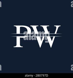 Vektor-Vorlage für das PW-Logo für den ersten Monogrammbrief. Design mit PW-Letter-Logo Stock Vektor